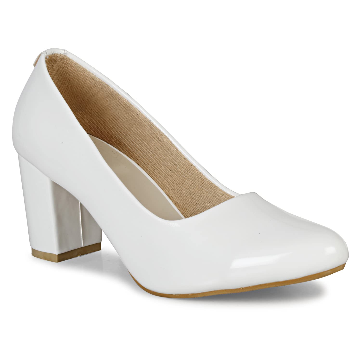 commander shoes Latest Casual High Heel Pull-on Pumps Ballies for Girls and Women (527 White 5UK) (B0C1VJ215X) Amazon Price History, Amazon Price Tracker