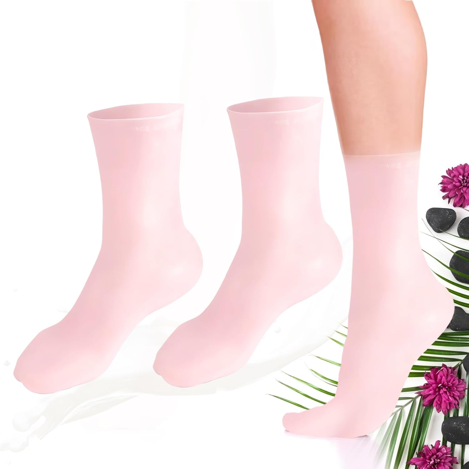 Long Silicone Socks, Aloe Socks, Soft Gel Socks, Anti Slip Moisturizing