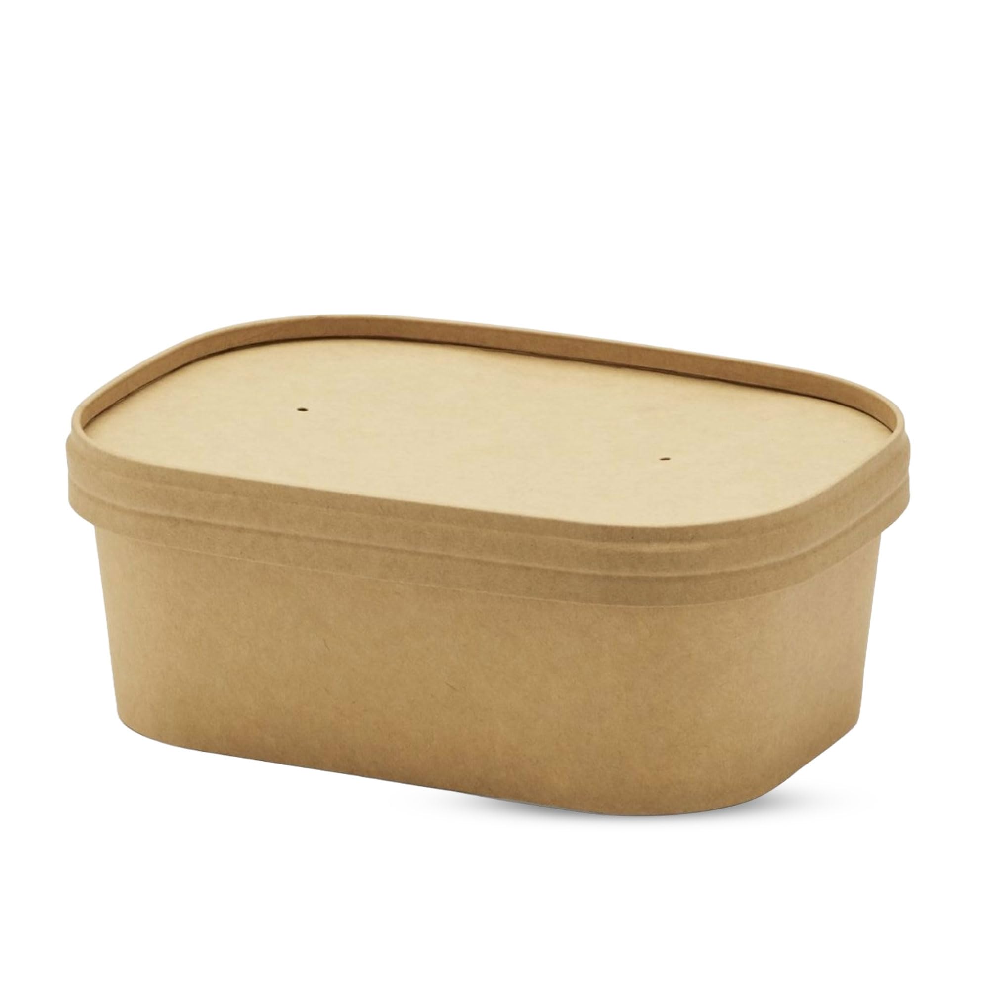 CHEF ROYALE Kraft Food Storage Container with Lids 30 x 650ml Food Prep Takeaway Container with Kraft Airtight Lids Heavy Duty Rectangular Stackable Ideal for Takeaway (30, 650ml)