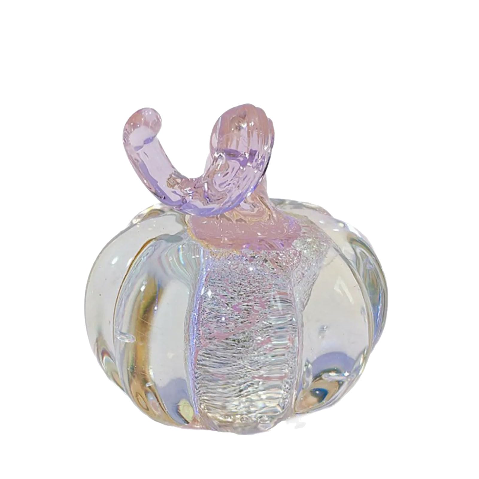 Qusinfc Skilled Craftsmanship Glass Pumpkin Figurine Decoration Stylish Display Item for Seasonal Celebration Gifting Halloween Glass Pumpkin Figurine