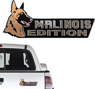Dog Edition 3D Car Badge, Laser Cutting Metal Emblem, Cute Dogs Decals (Malinois)