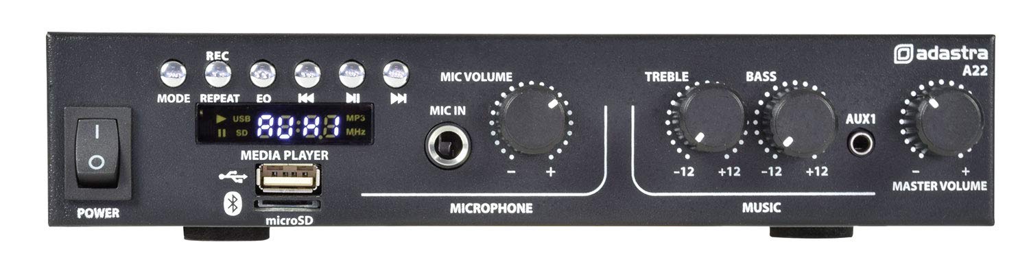 Adastra | Cyfrowy wzmacniacz PA stereo A22 | 2 x 55 W