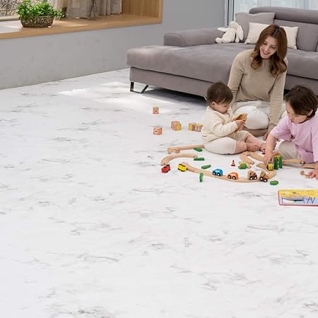 Amazon Co Jp 好きなサイズにカットできる 国際基準合格 フロアマット 厚さ15mm Alzip ロールマット 防音 防水 ベビーマット プレイマット ペット 子供用 マーブル 110 0cm Diy 工具 ガーデン