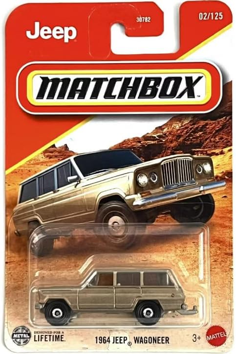 Matchbox 1964 Jeep Wagoneer [Gold] 02/125, 1:64 Scale Diecast Toy Vehicle