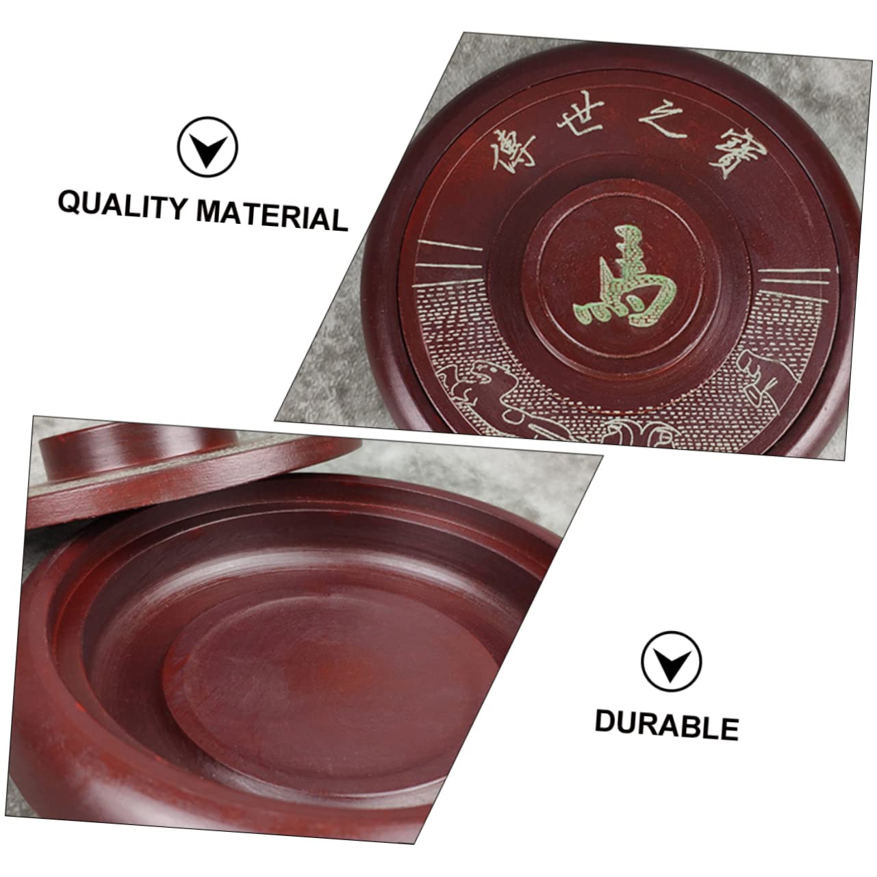 Amazon | WEKAMOS 赤丸型蓋付き硯 伝統的な書道用硯 実用描画用インク