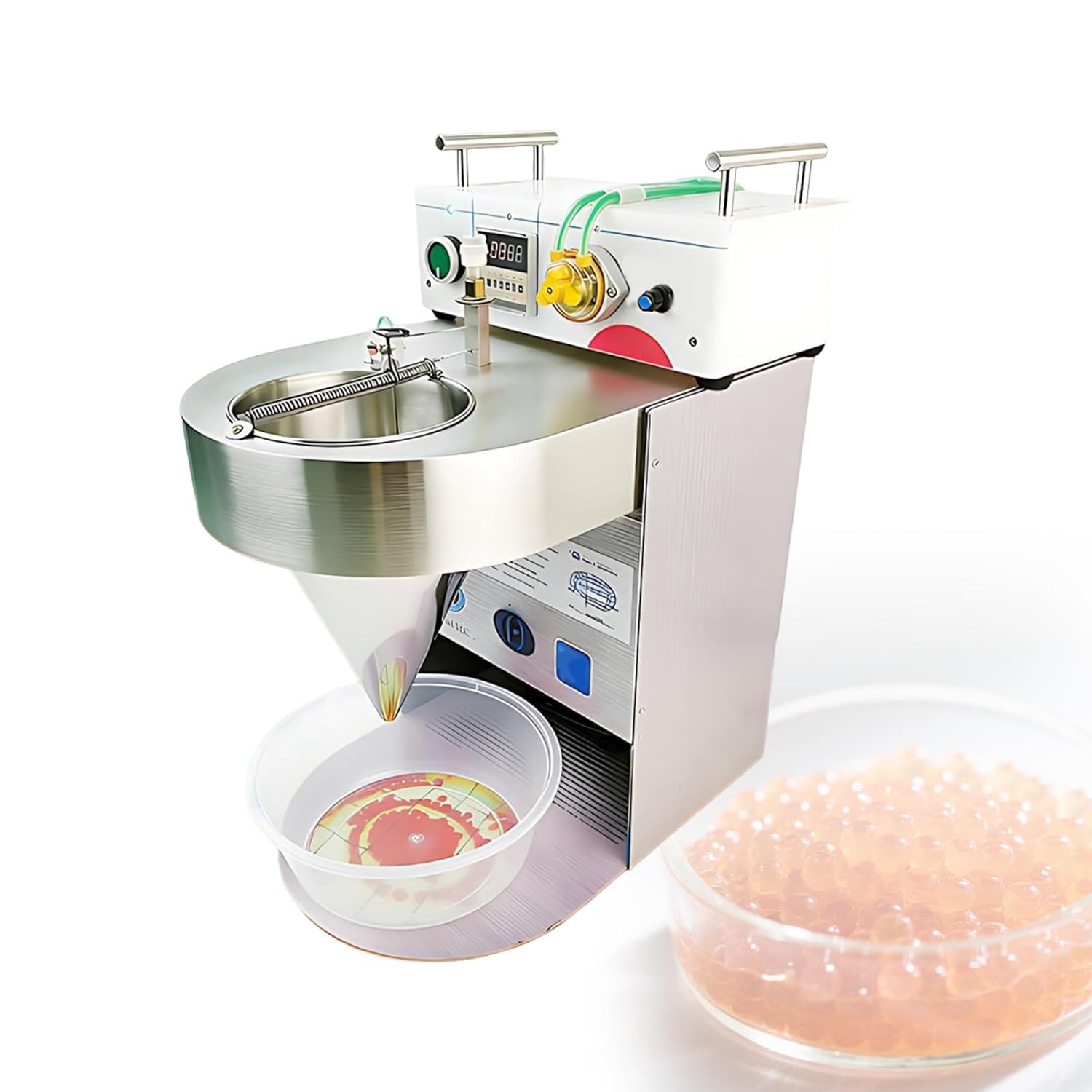 Commercial Popping Boba Maker with Automatic Feeder, Hands-Free Juice Ball Machine, 30-35kg/h High Efficiency Bursting Pearl Equipment
