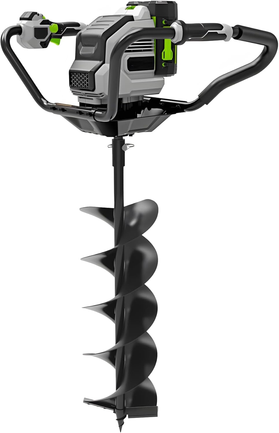 8 in 56V Auger Post Hole Digger with Brushless Motor, Anti-Kickback System, Battery & Charger, Cordless Electric Auger Kit, Earth & Ice Auger, Ergonomic Handle Design (Green-Earth Auger)