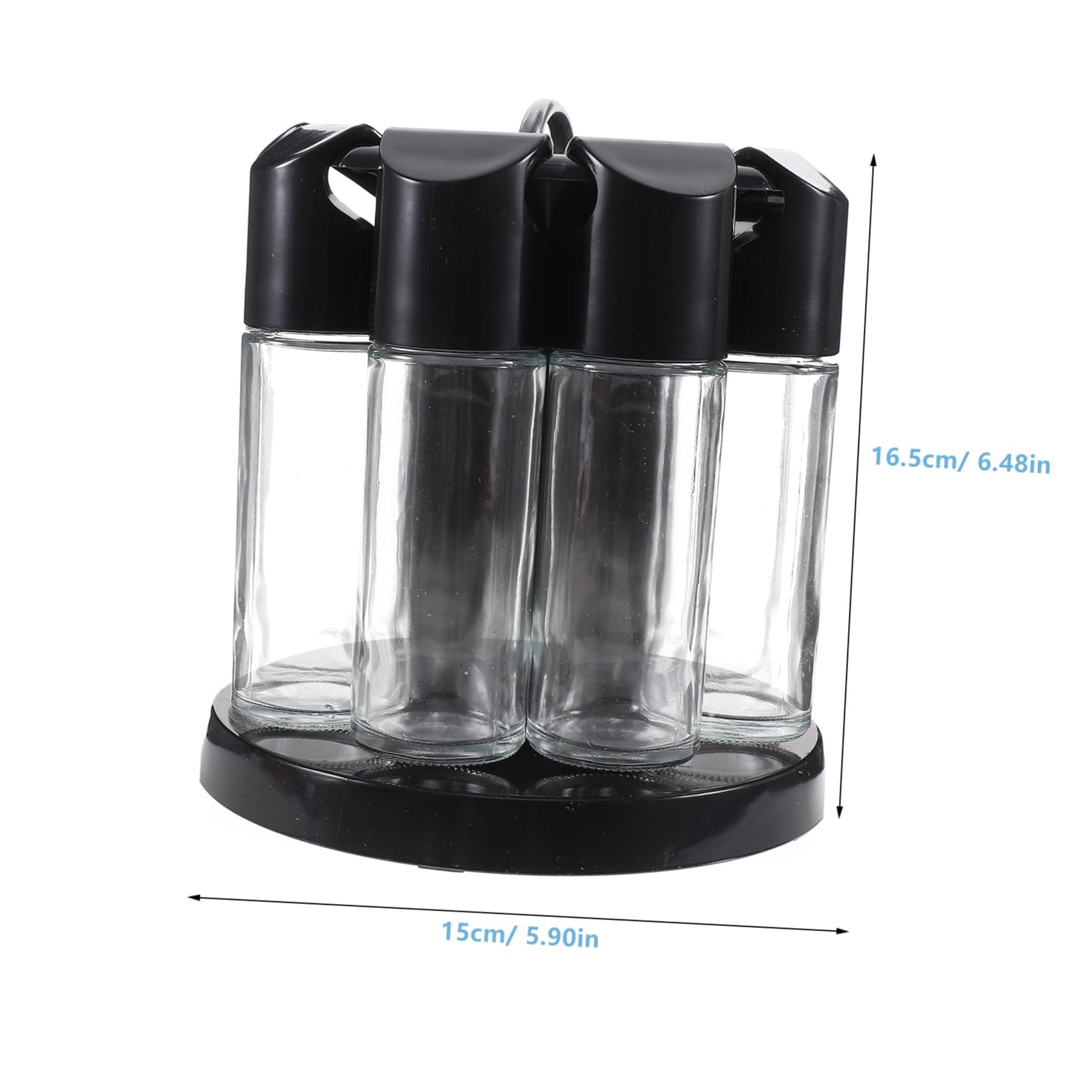 Set portaspezie in vetro rotante a 360°, design ABS, leggero, perfetto per barbecue e spezie in polvere, colore casuale, essenziale per la cucina nizzata
