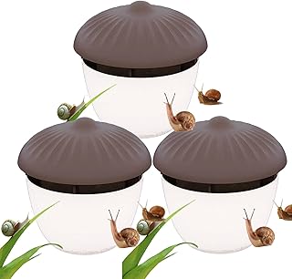 Beer Slug Snail Traps,Garden Snail Slug Trapping Box,Reusable Plastic Snails Traps,Pest Catcher Box,SnailCage Slugs House for Plastic Pest Control Tool Gardeners Gift (3*Brown)