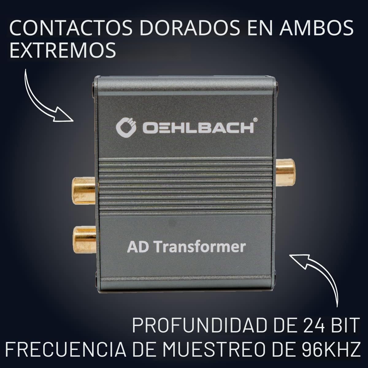 OEHLBACH AD Transformer - Convertidor de señal de audio estéreo analógico a digital (RCA RCA a coaxial RCA SPDIF Toslink – 24 bits, 96 kHz), metal