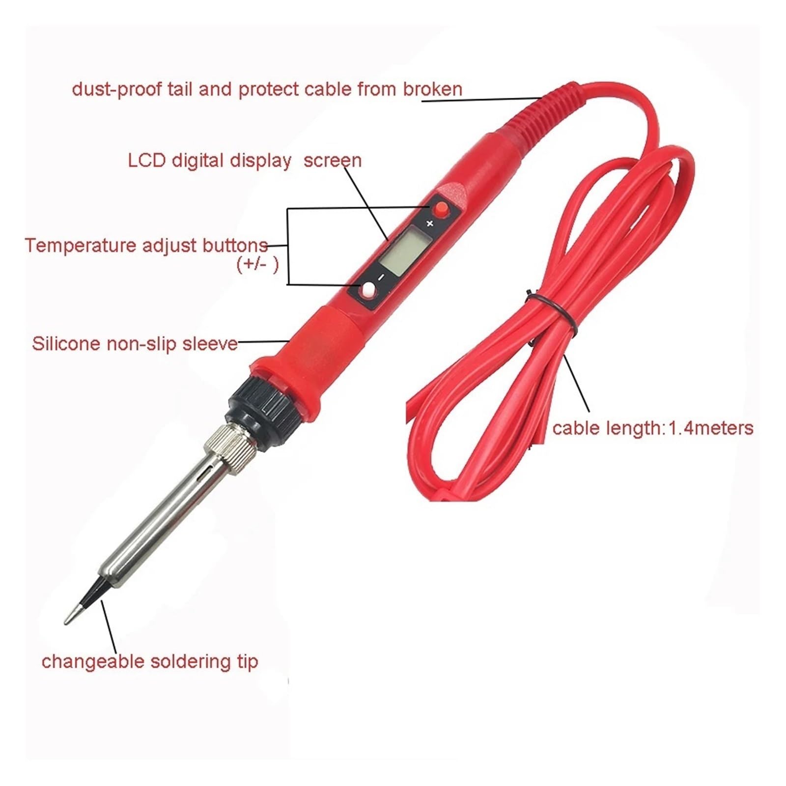 Cyfrowy Zestaw Lutownicy Elektrycznej 80W Spawalniczy Staion Z Pastą Lutowniczą Topnik Stojak Torba Na Narzędzia Łatwiejsze Płynniejsze Lutowanie(80W red set2)