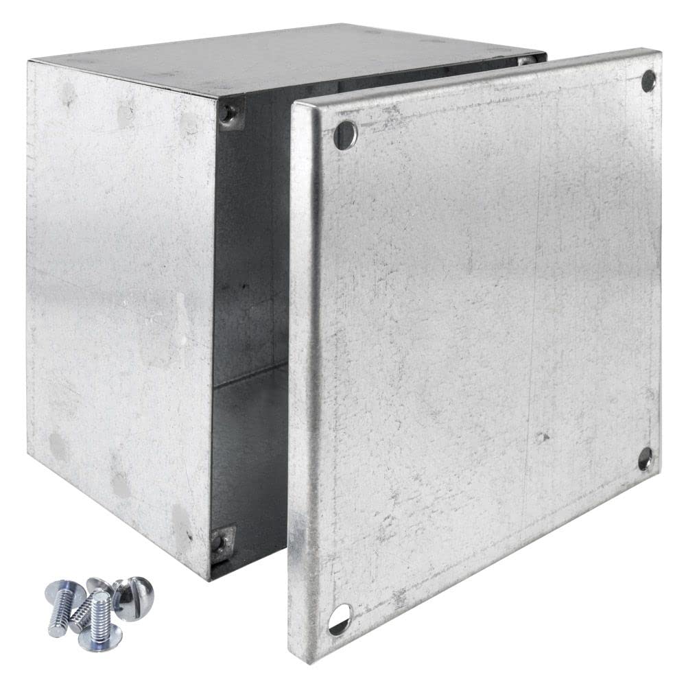 Royal Apex Metal Adaptable Plain Galvanished Electronic Project Junction Enclosure Box for Commercial,Industrial Use Etc (250X250X100MM)