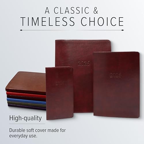 Miniatura 4 de Gallery Leather Planificador Semanal y Mensual Grande 2025-2026, Calendario Planificador y Cuaderno Elegantemente Encuadernado con Elegantes Bordes