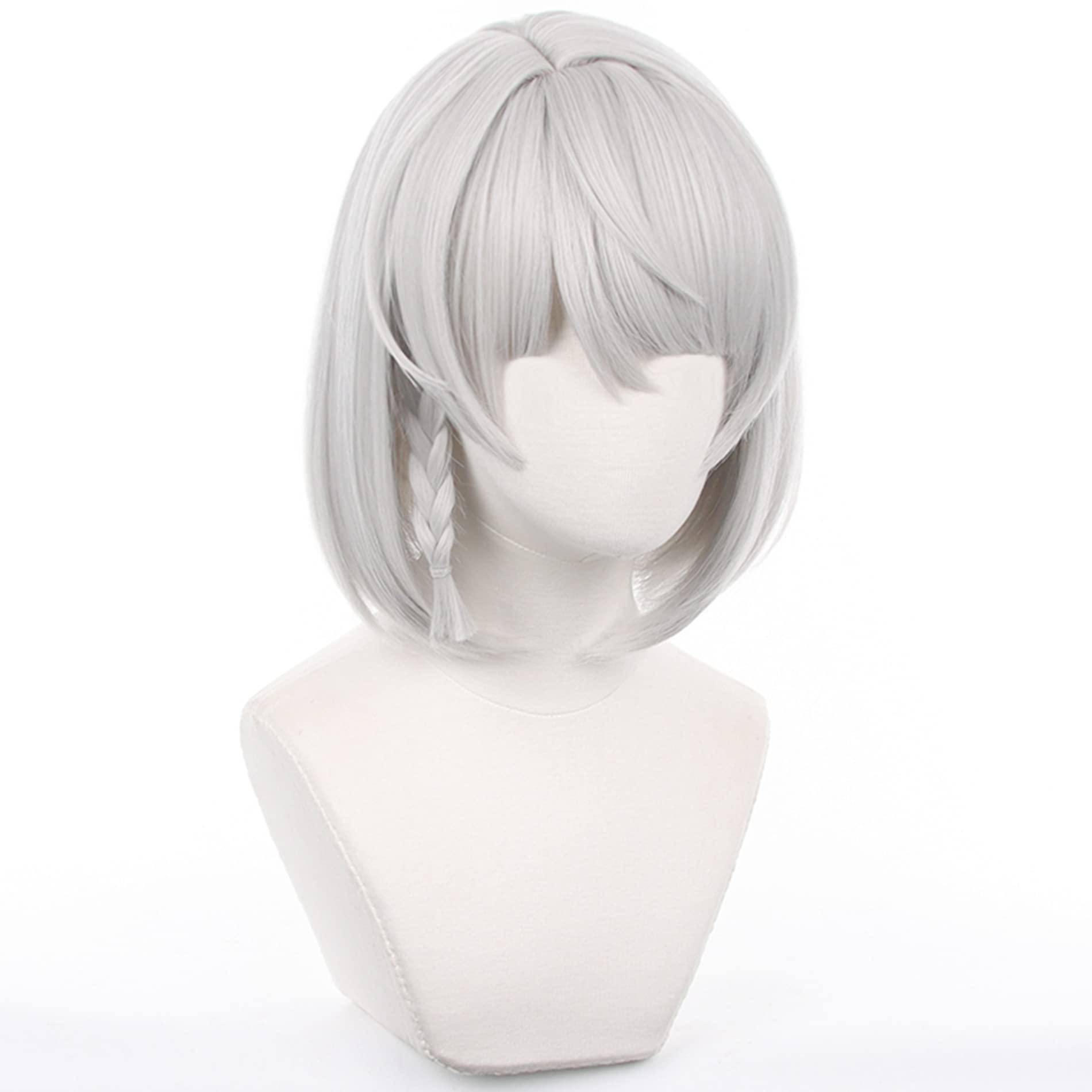 Silver White Bob Short Straight Wig for Anime Costume with Bangs Heat Resistant Synthetic Hairs for Women Halloween Comic Con Cosplay Wigs - Image 3