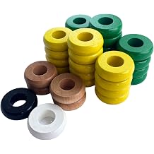 32 Green and Yellow Carrom and Pichenotte Board Game Rings Large Rings 1 1/4 inch Diameter 3.2cm