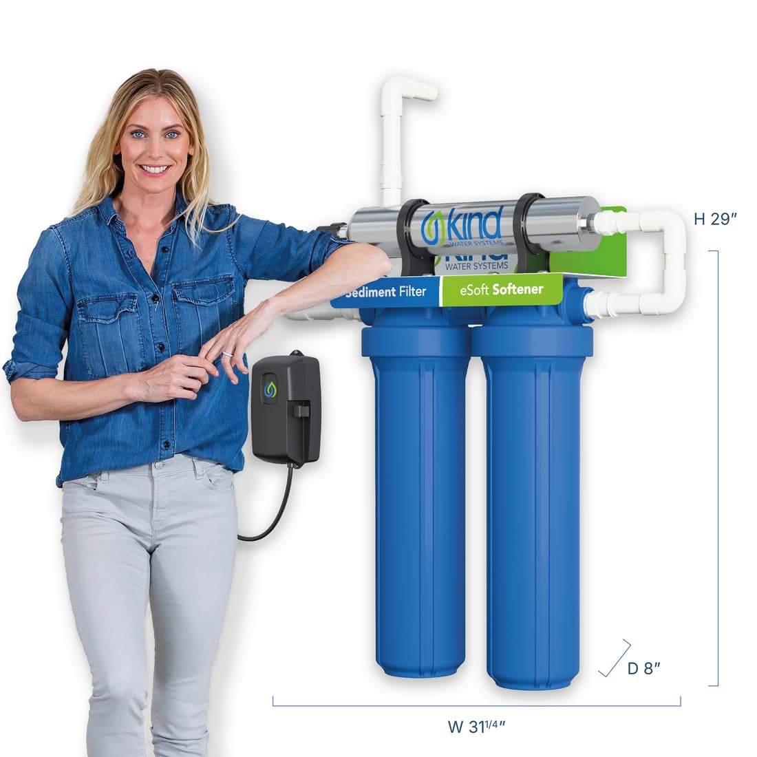 Whole House Salt Free Water Softener Alternative with UV Light - Filters Dirt Sand and Debris - Protects — view 6