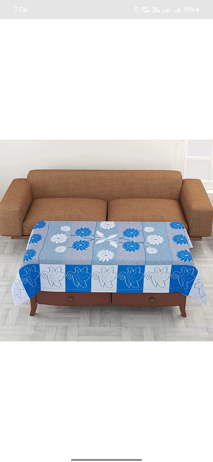 Croox Polyester Floral Design Table Cloth, Anti Slip,Dustproof Centre Table Covers 4 Seater Rectangle Size - 40X60 in. (Blue) (B09YTXP6Q9) Amazon Price History, Amazon Price Tracker