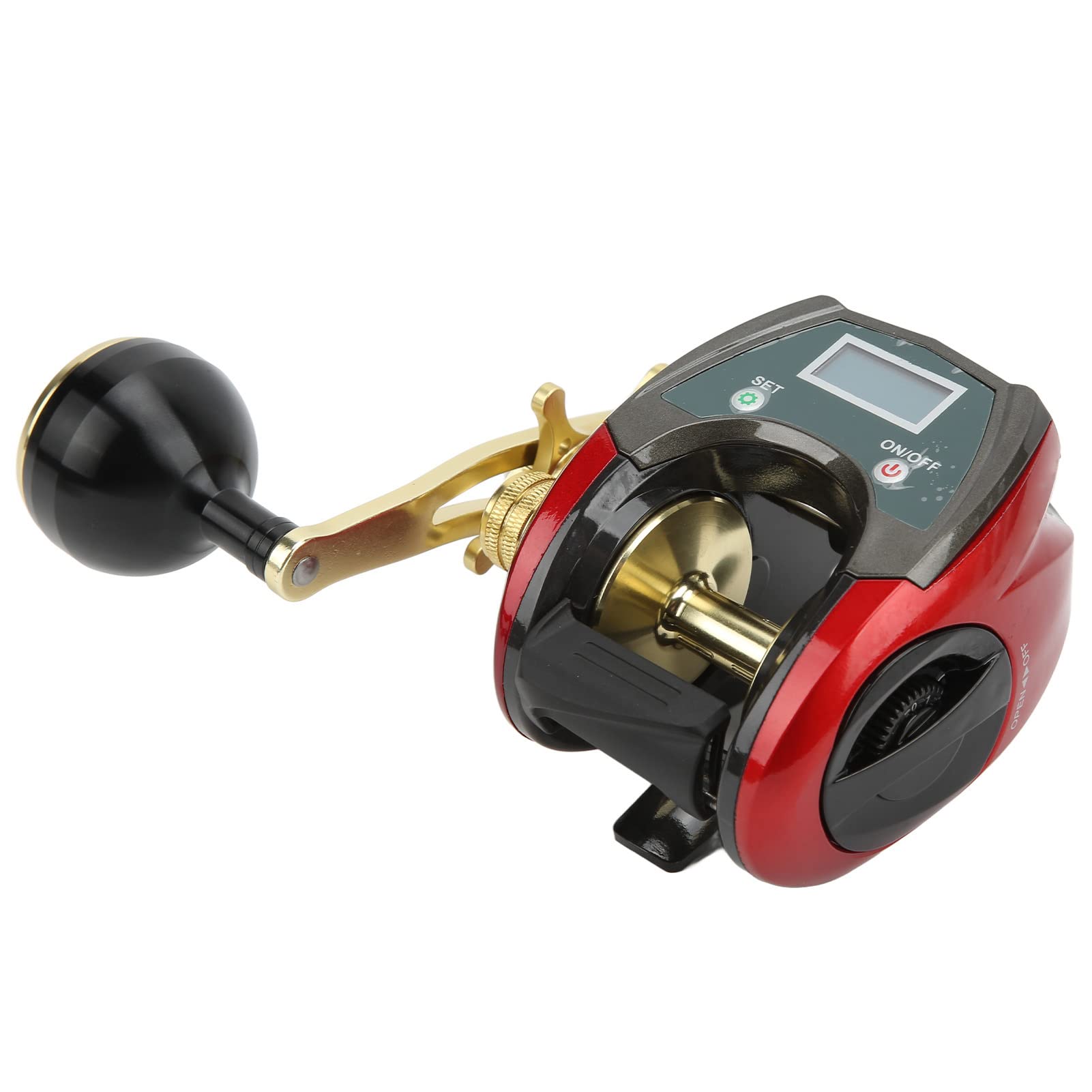 POENVFPO Carrete Baitcasting con Cuentalíneas, Grafeno y Fibra de Carbono, Fuerza de Frenado 20 Kg, Pantalla Digital para Pesca en Agua Salada y Dulce