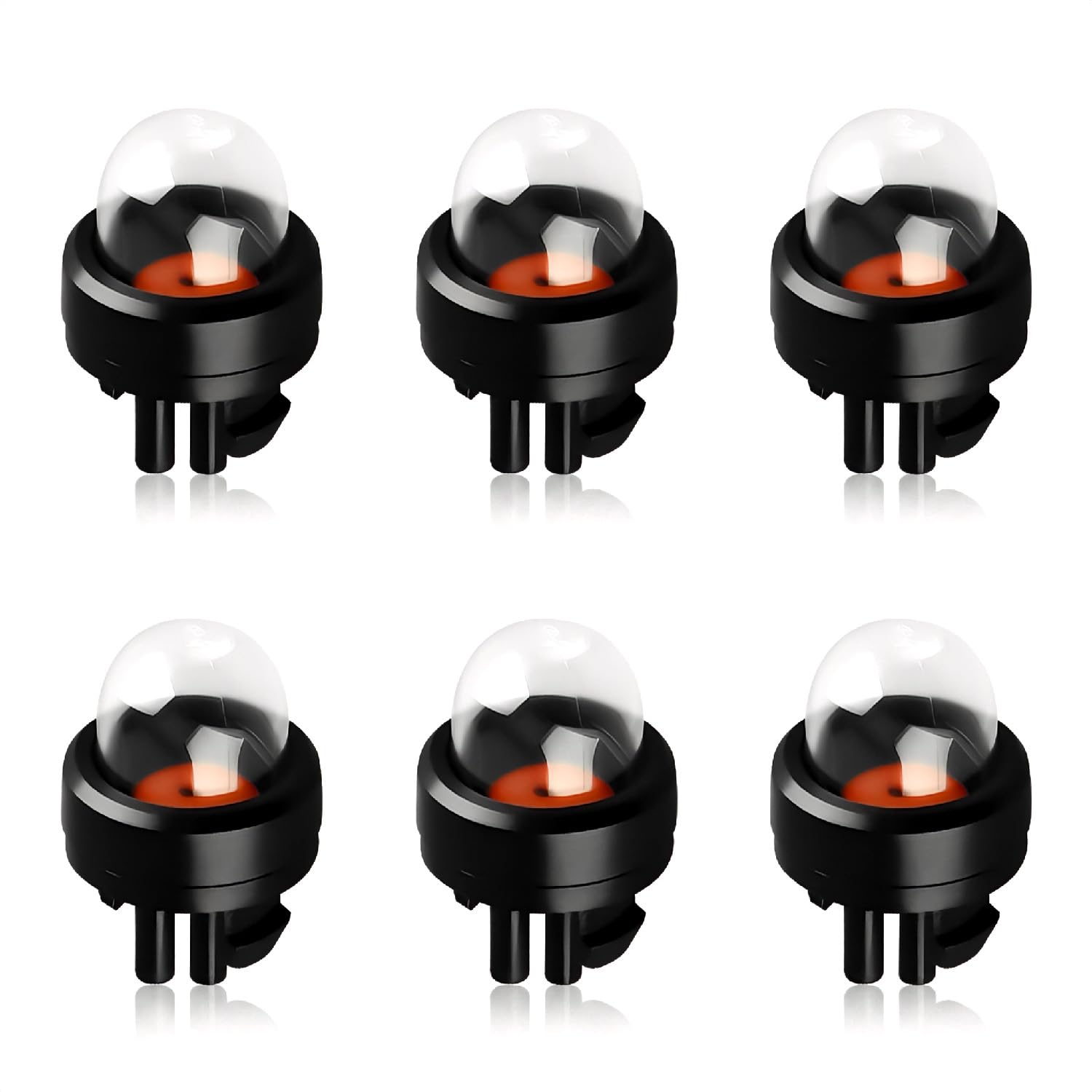wellrun 6PCS Primer Bulb Fuel Pump Replacement,Snap in Oil Bubble Primer for Chainsaw Trimmer Lawn Mower Blower Brush Cutter Carburetor,Universal Plastic Oil Squeeze Bulb