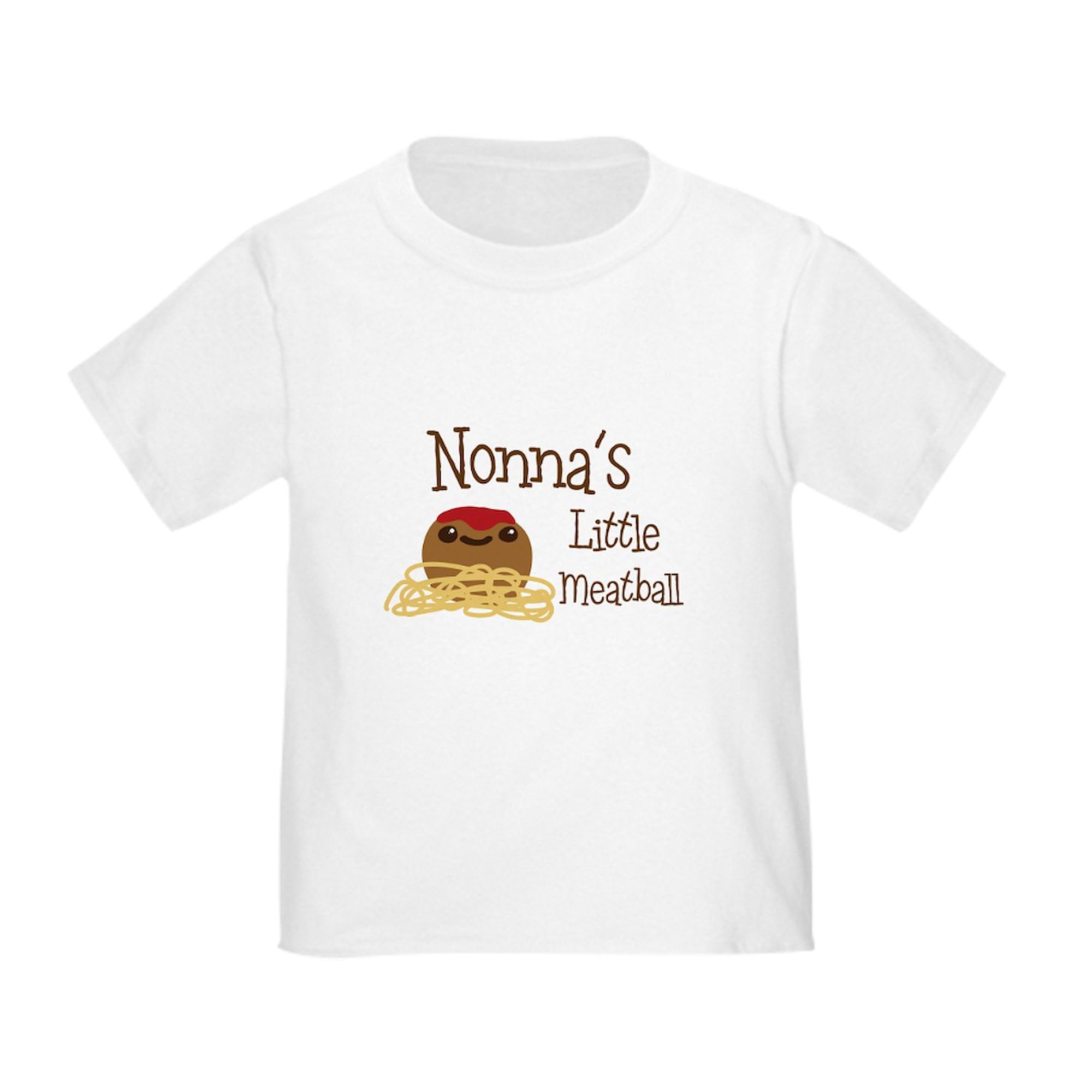 CafePress Nonna's Little Meatball T Shirt Toddler Graphic Tee, 100% Cotton White