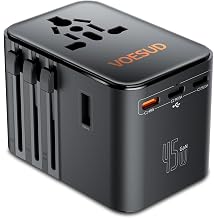Universal Travel Adapter,Travel Plug Adapter for US/EU/UK/AU and Over 200 Countries Worldwide,European Travel Plug Adapter International Plug Adapter with 3 USB-C 45W PD Fast Charging&2 USB-A Adaptor