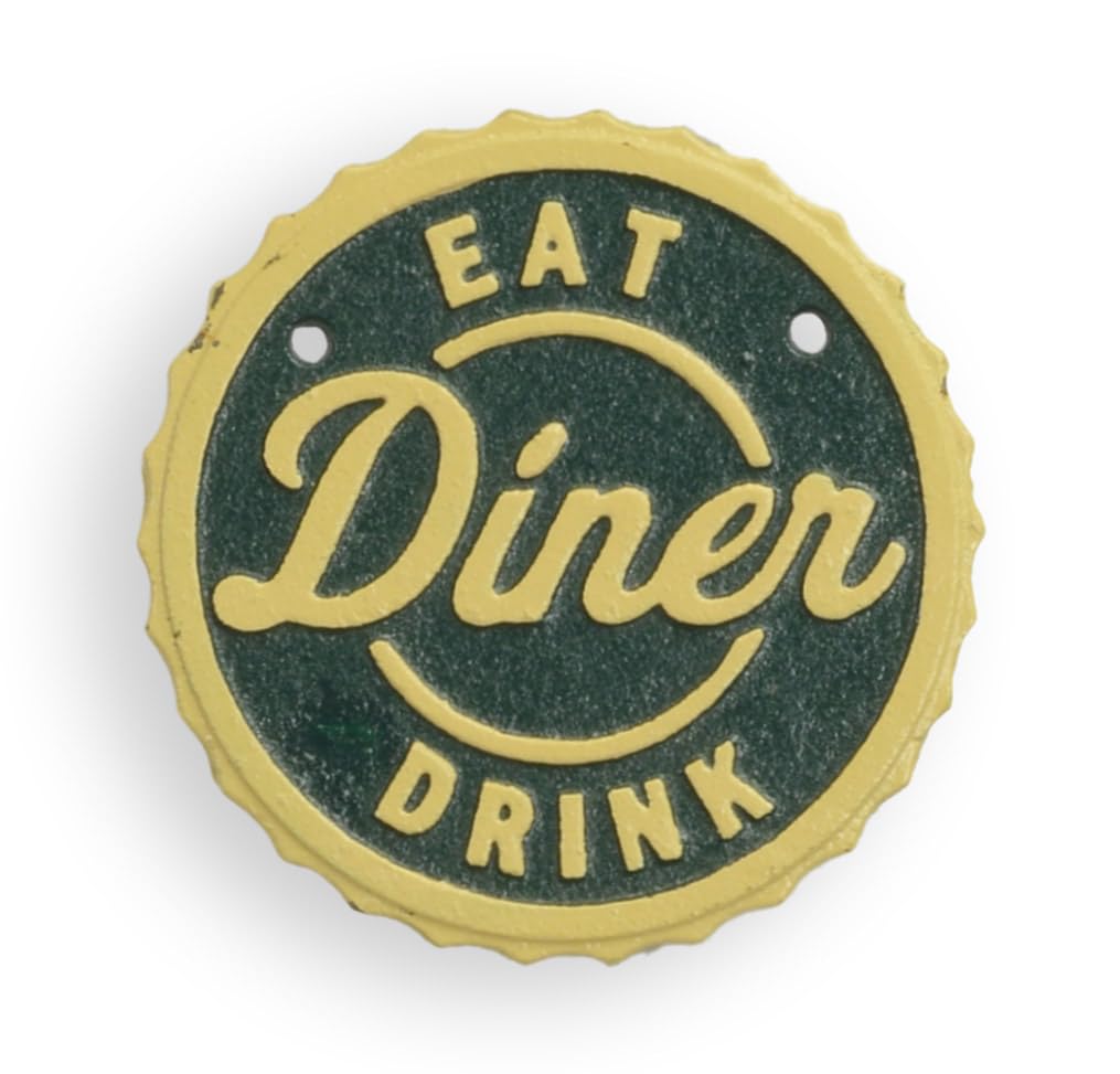 Cartel de hierro – Comer Diner Drink – Cocina Restaurante Retro Diseño Decoración