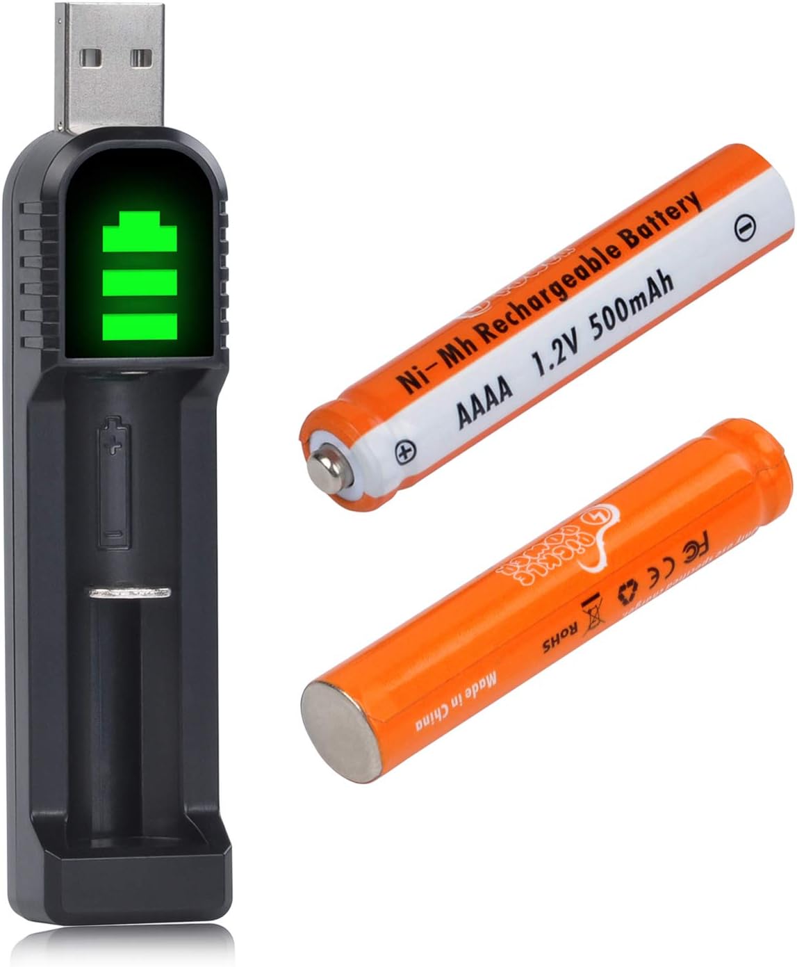 Pickle Power AAAA Batteries,2pcs 500mAh NiMH AAAA