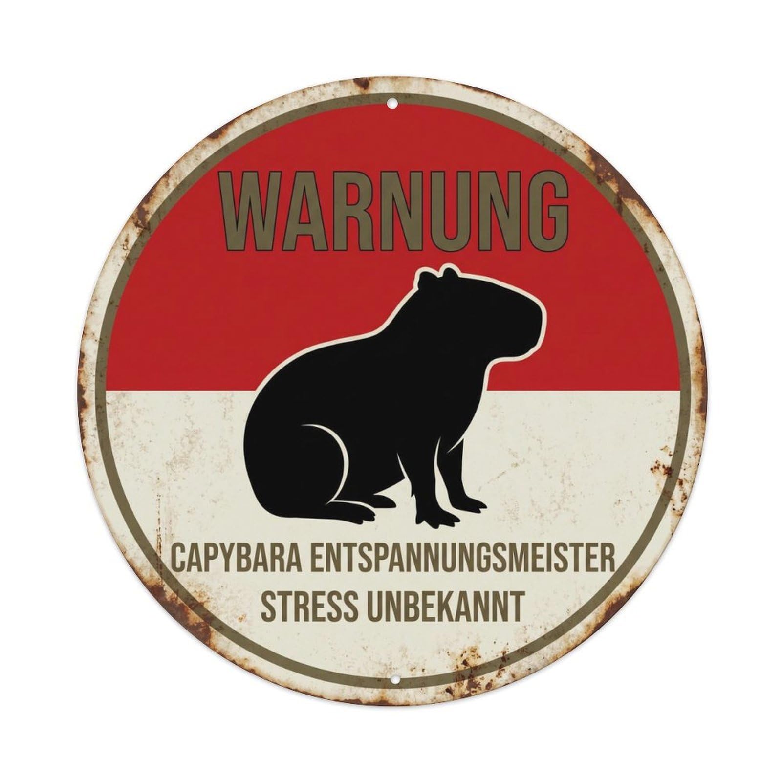 Vintage Lazy Capybara Chill Master Metal Tin Sign Plaque