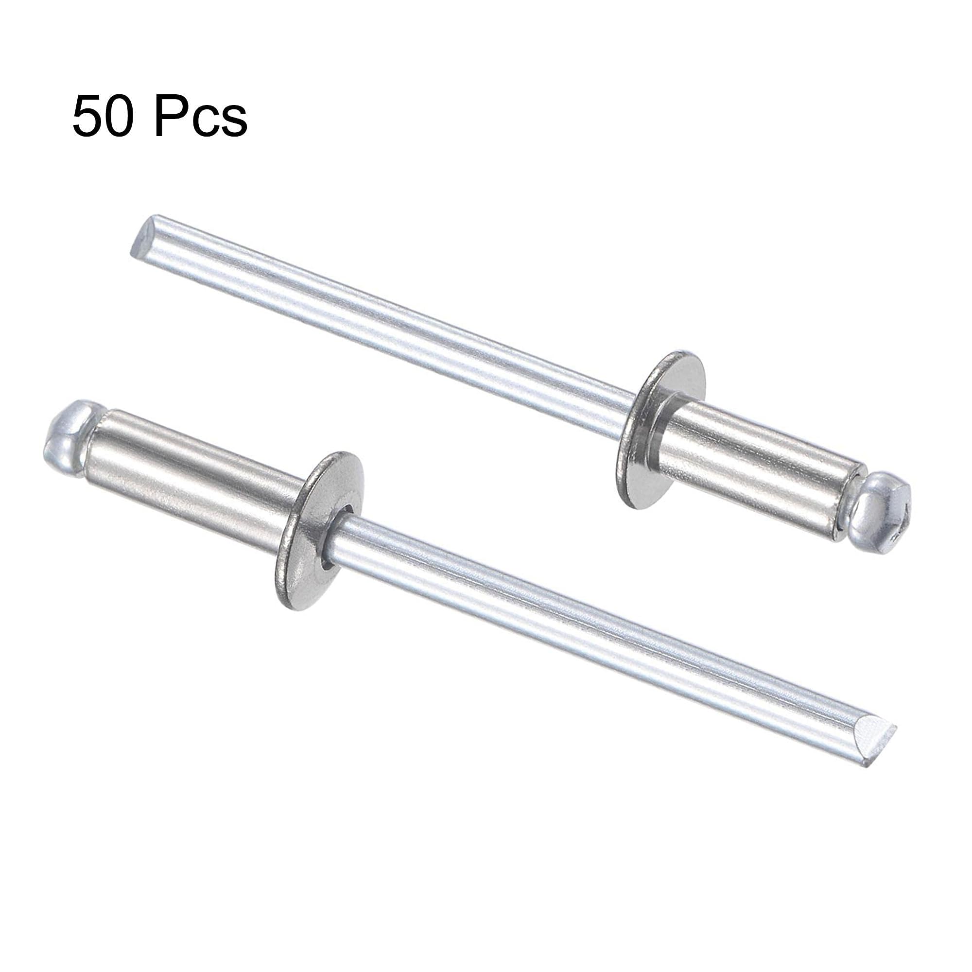 TA-VIGOR 50pcs 4mm x 10mm Blind Rivets, 304 Stainless Steel Pop Rivets with Flat Head - Image 3