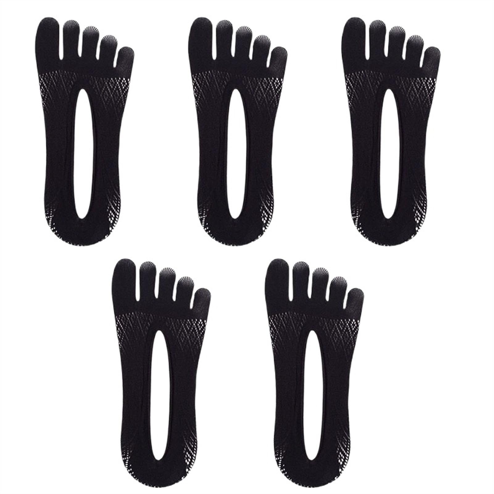 ERICAT 5 pares de calcetines de verano para hombre, ultrafinos, transpirables, invisibles, calcetines tobilleros para hombre, 5 Negro, EU 37-45