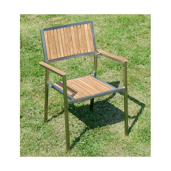 Gartengarnitur Nassau/Kuba Teak Edelstahl mit 10 Sesseln