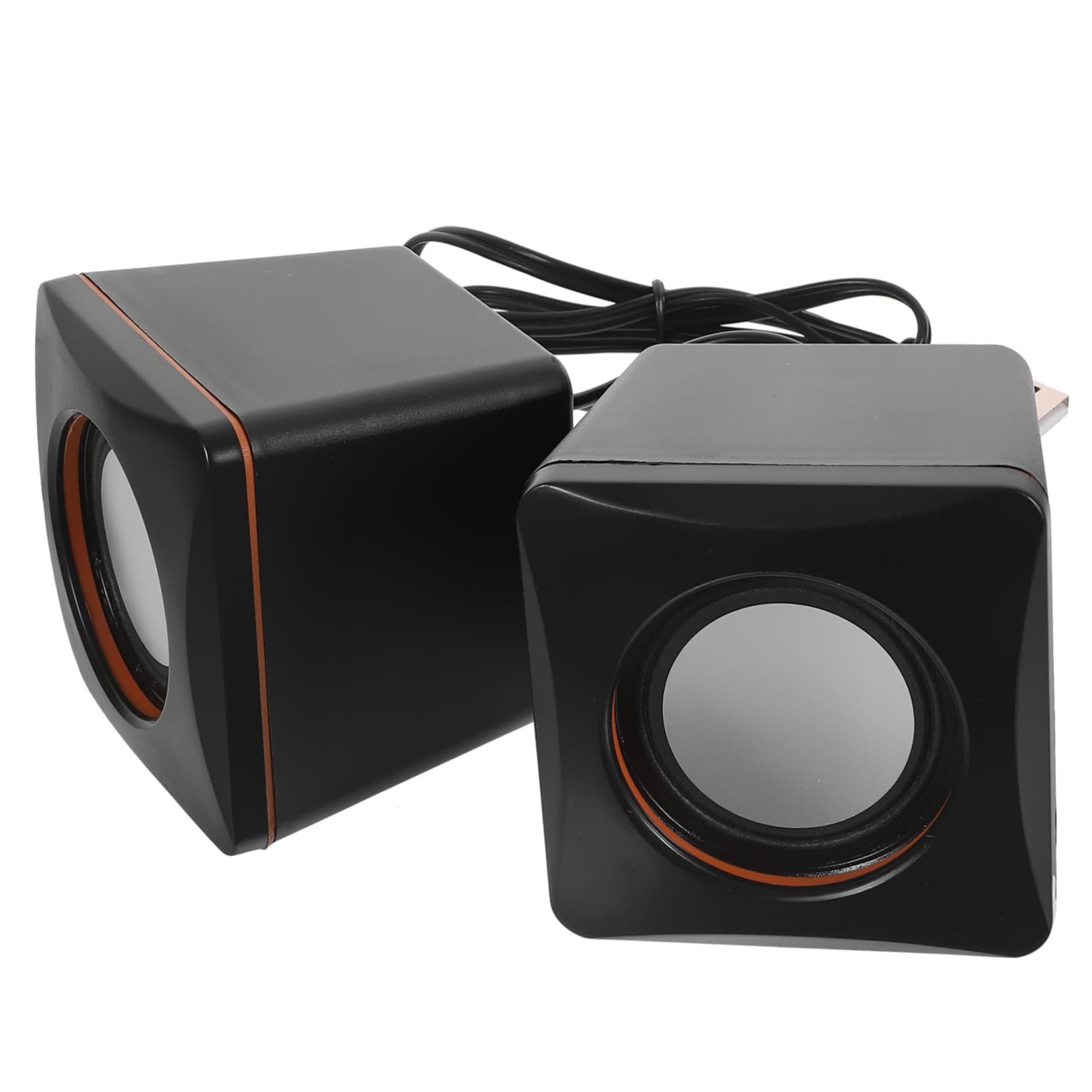 KALLORY 1 Pair Mini USB Desktop Speaker Portable Audio for Home Office Compact Design Compatible with Laptop for Music The Go