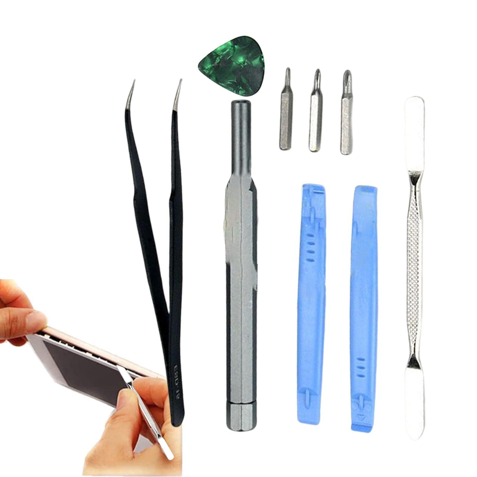 Spudger Tool Kit | Pry Remover Electronic Repair Tools Kit | Dual Ends Metal Spudgers and Anti-Static Tweezers for Tablets Laptop Electronics Device Mobile Phone Keloc