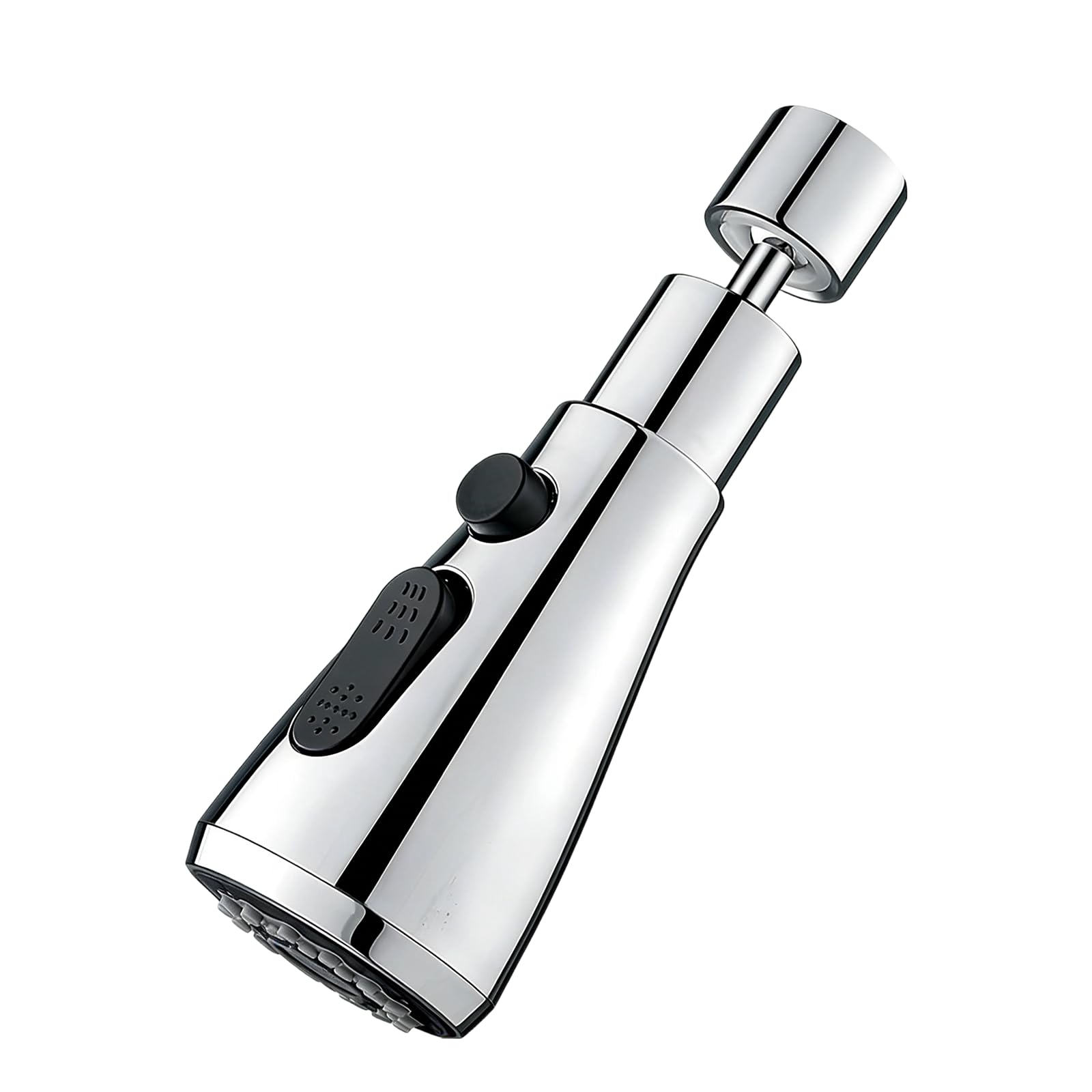 Kitchen Tap Spray Head, Silver Finish with Compact 138x48mm Dimensions, Tap Aerator and Faucet Extender for Kitchen Sink, 360 Degree Rotation with Three Spray Functions