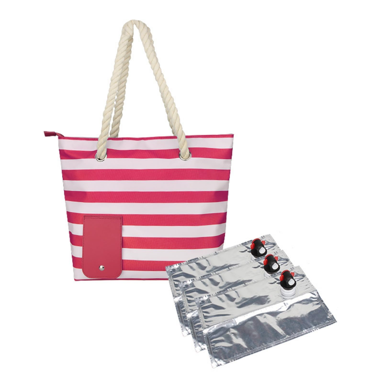Sac isotherme portable avec robinet et 3 bulles intérieures, distributeur de vin de plage, sac à vin élégant avec poignée pour s'amuser en plein air