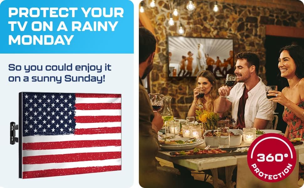 Miniatura 6 de Garnetics Funda de TV para exteriores de 65 pulgadas, impermeable, resistente a la intemperie con protectores de pantalla de escudo inteligente,