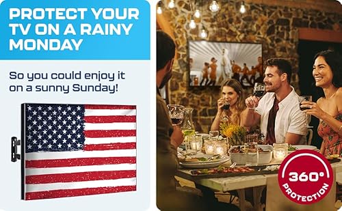 image for Garnetics Outdoor TV Cover 65 Inch – Waterproof & Weatherproof TV En