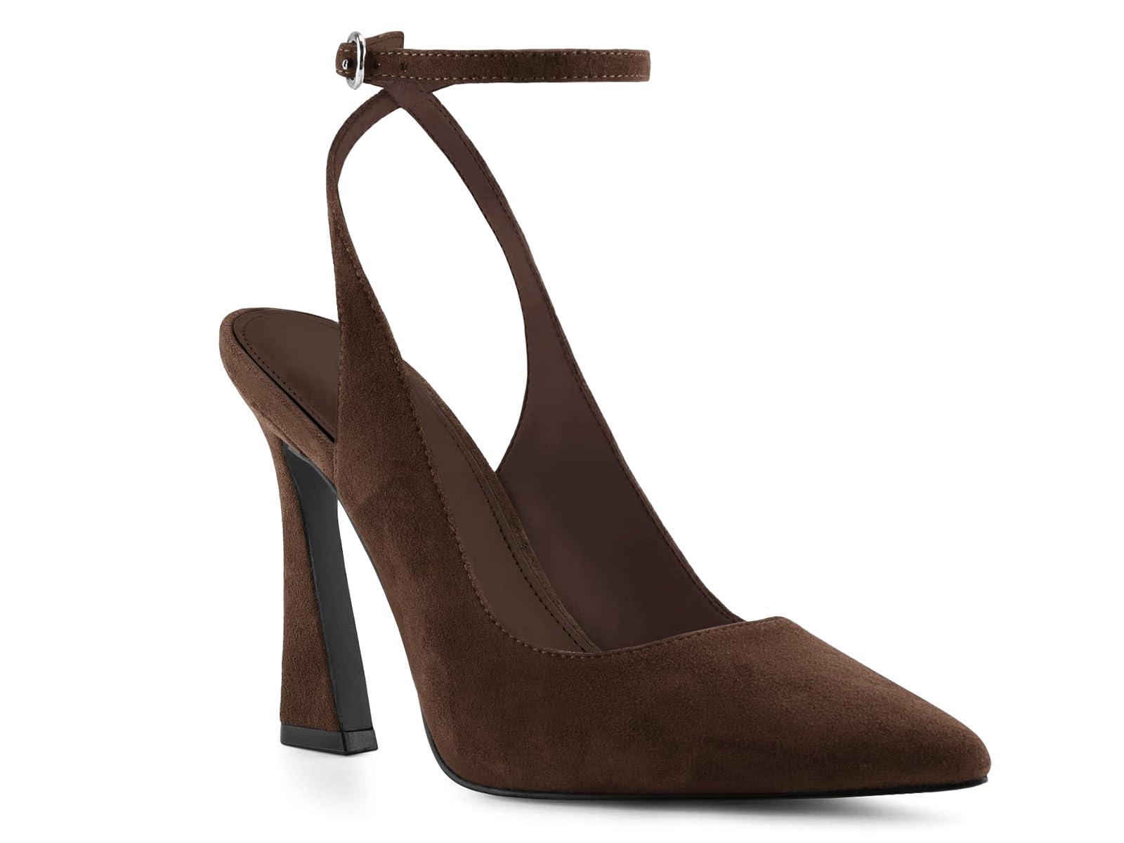 Womens Closed Toe Ankle Strap Heels Pointed Toe Pumps Shoes Slingback High Heel Wedding Dress Shoes