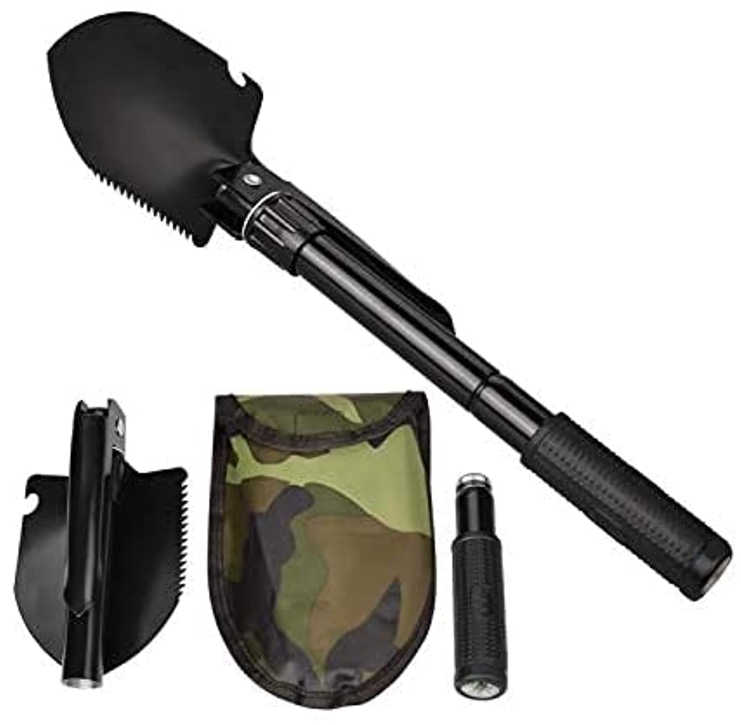 Abbasali Military Folding Shovel Multipurpose Tool for Outdoor Survival Portable with Carrying Pouch Camping Outdoor Tools