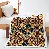 Himlaya Manta Felpa de Sofá Reversible Cobijas de Invierno Grandes Infantil Adulto Impresión de clásico 3D Bedding Manta de Felpa Suave Oficina Mantas de Cama (Marruecos,120x90cm)