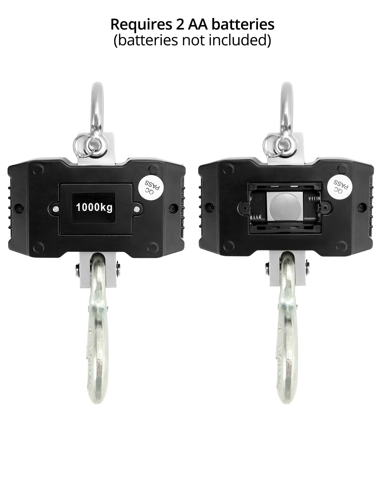 QWORK® Digitale Hängewaage, 1000 kg, Digitale Aluminium-Kranwaage, Zum Wharf-Wiegen, Stahlrohstoffe, Angeln