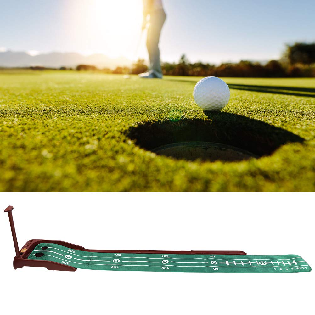Juego de entrenador de putt de golf profesional para interiores, tapete de práctica plegable con césped de simulación para entrenamiento en el hogar y la oficina, accesorios
