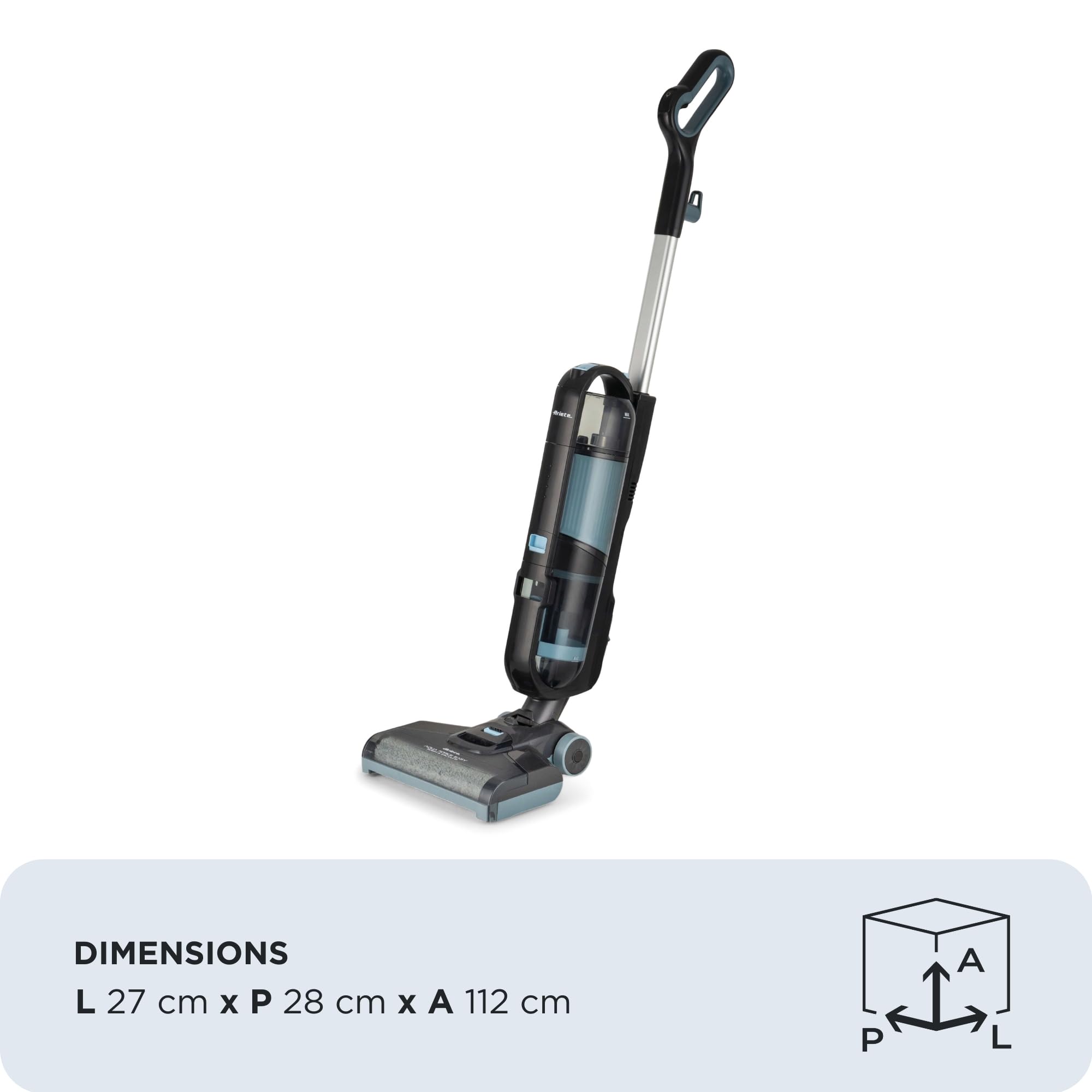 Ariete 2487 Aquaforce Easy Wash&Vacuum, Lavapavimenti con filo, 600W