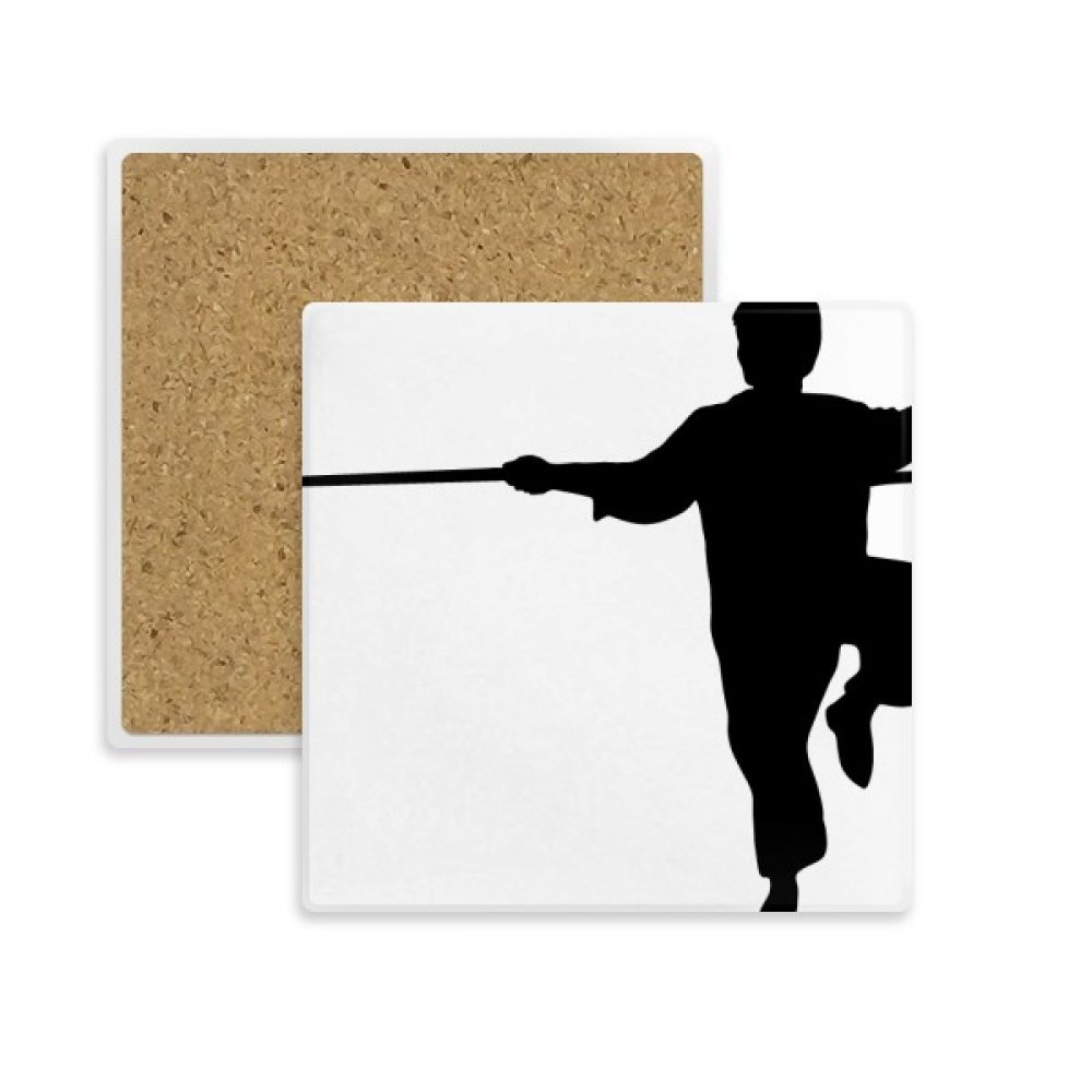 Tasse Coaster Chinois Shaolin sous-verre carré absorbant pour verres et mugs