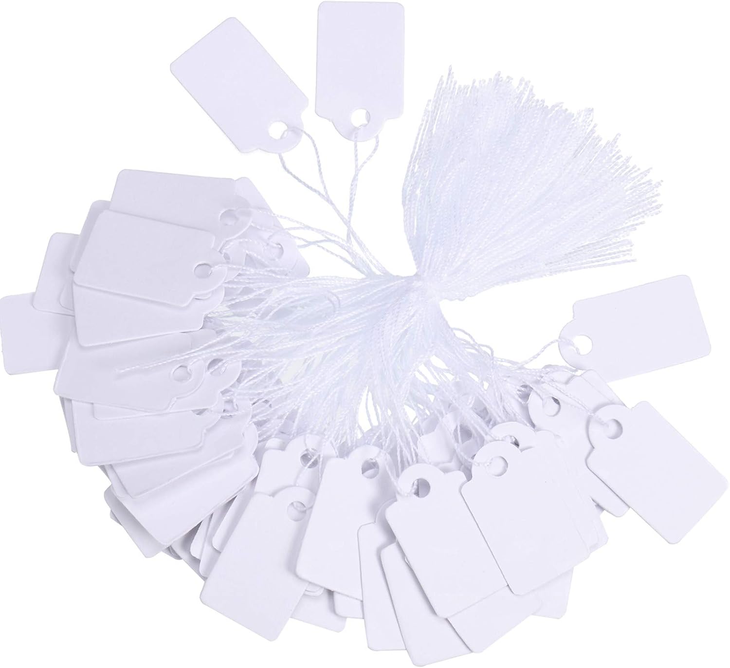 1000 Pieces White Marking and Writable Price Tags for Displaying Jewelry Clothing Product (1.3 x 2.3 cm)