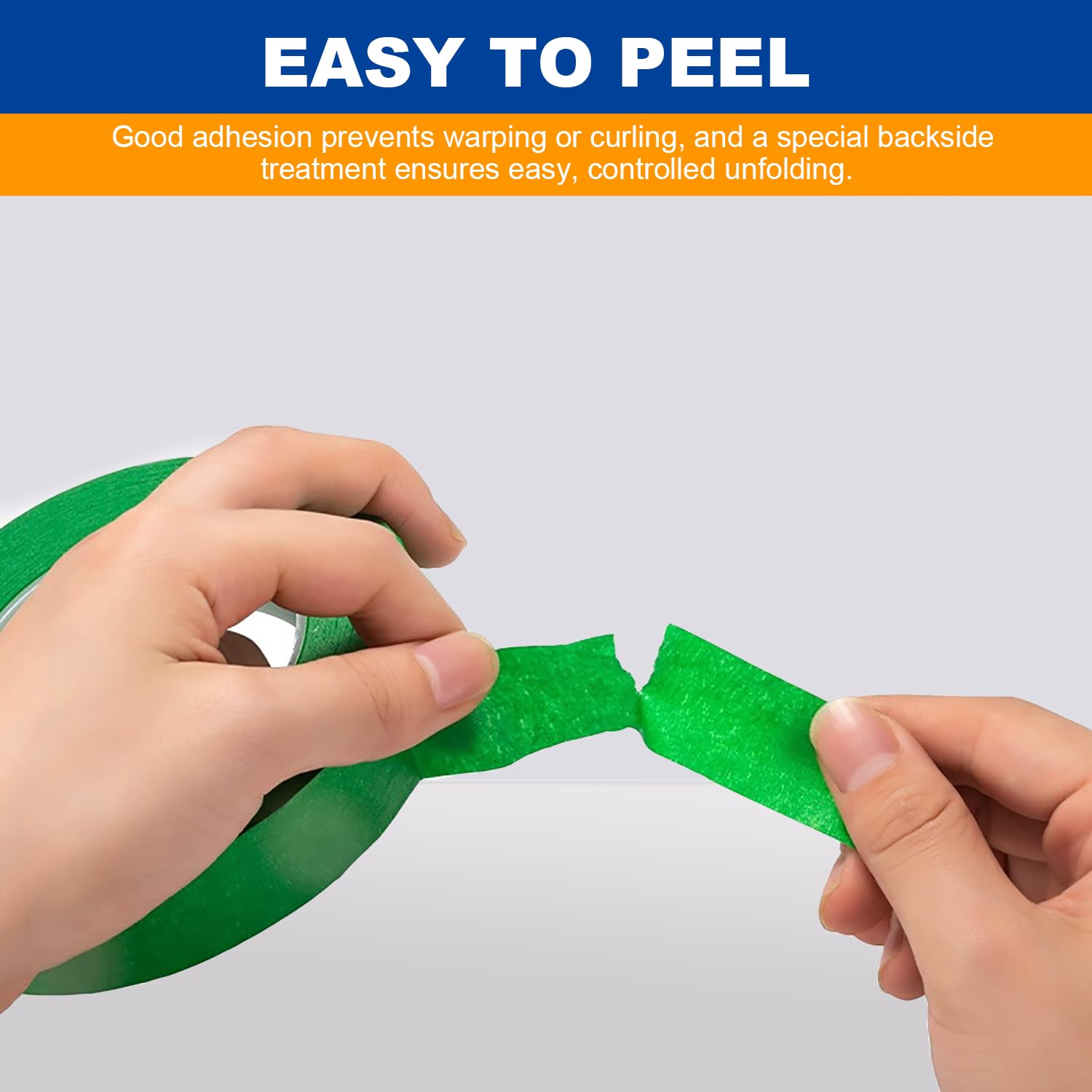 Rusoz Masking Tape For Painting 30mm x 50m, 2 Rolls Green Painters Tape - Image 3