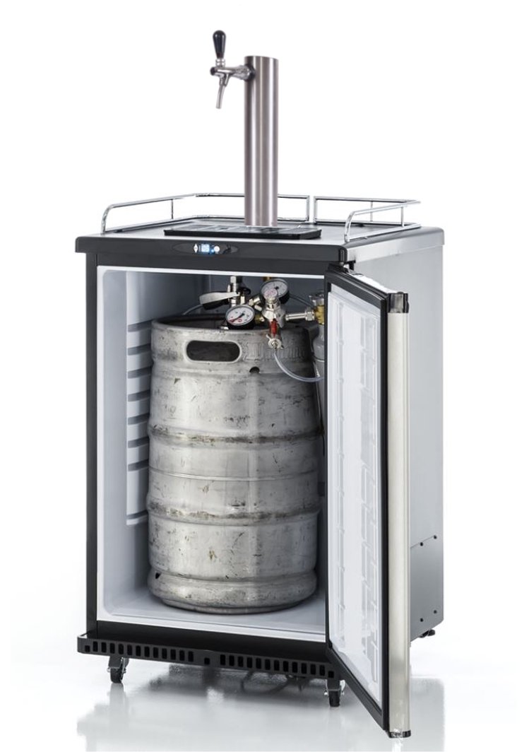Fassbierkühlschrank 50l Fässer mit Schanksäule, Keg, Uhr, Schläuche & Co²