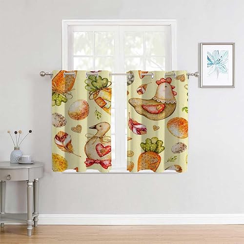 Miniatura 2 de Cortinas para Habitacion - Cortinas para Habitacion - Cortinas para puertas cortas con ojales de pollo y pato retro, cortina decorativa para