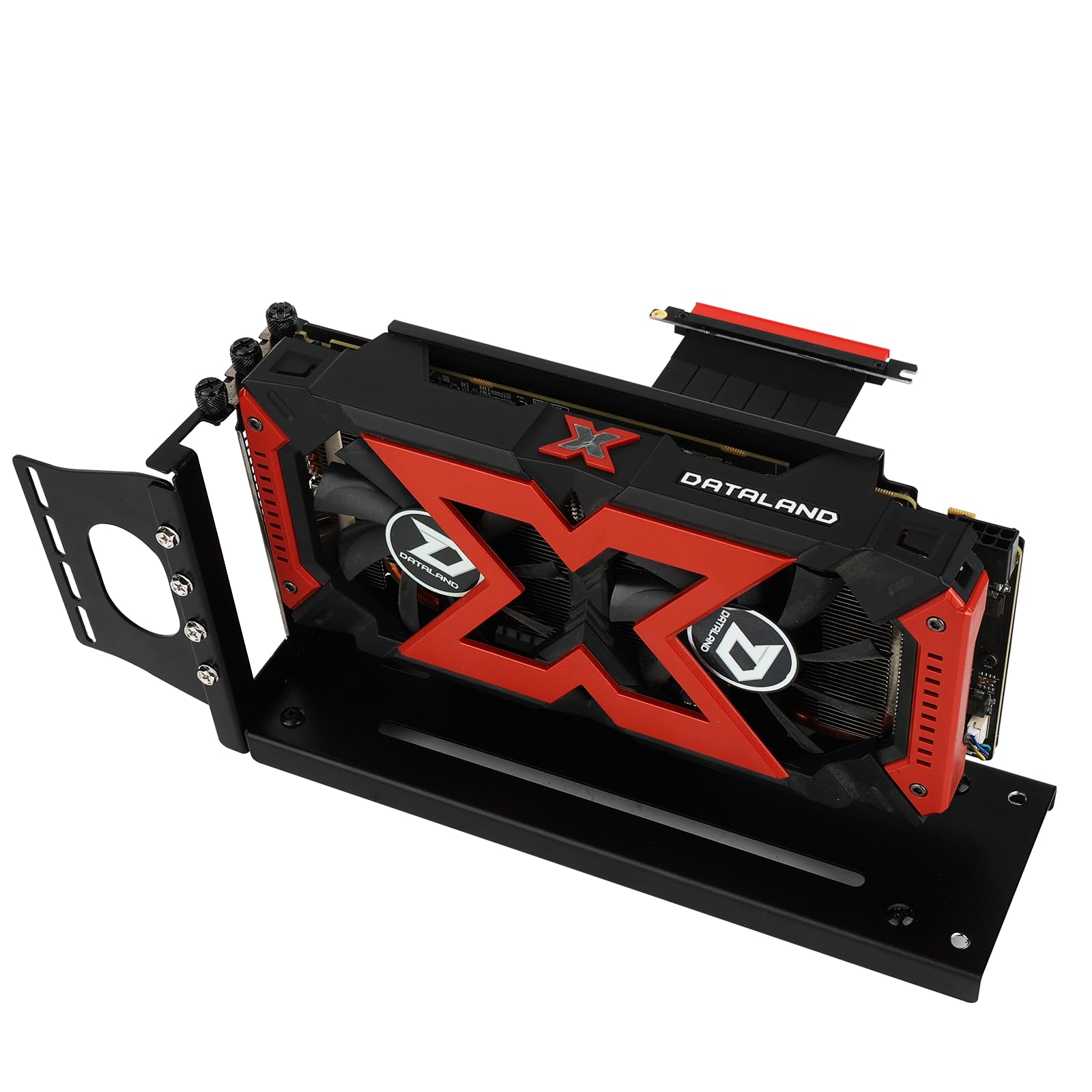 XRIKUI Graphics Card Bracket with Vertical GPU Mount Bracket and 3 Slots Gpu Holder for PC Extendsion Black