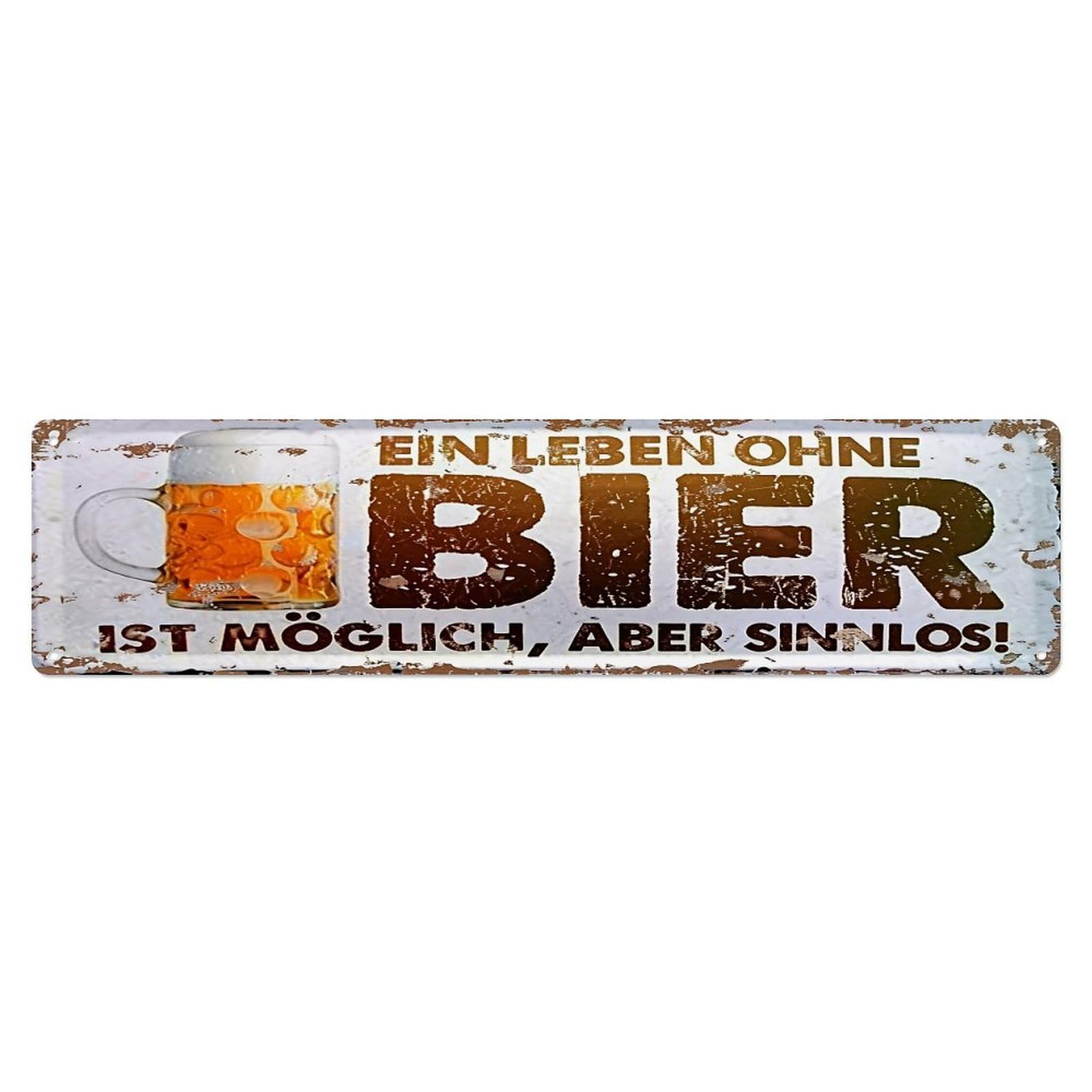 Beer Mug Rustic Sign Text Pattern Metal Tin Sign Plaque